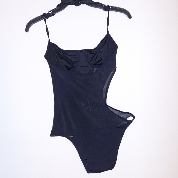 VictoriasSecret Mesh Side Cut Out One Piece Swimsuit Black Size S - Picture 5 of 9